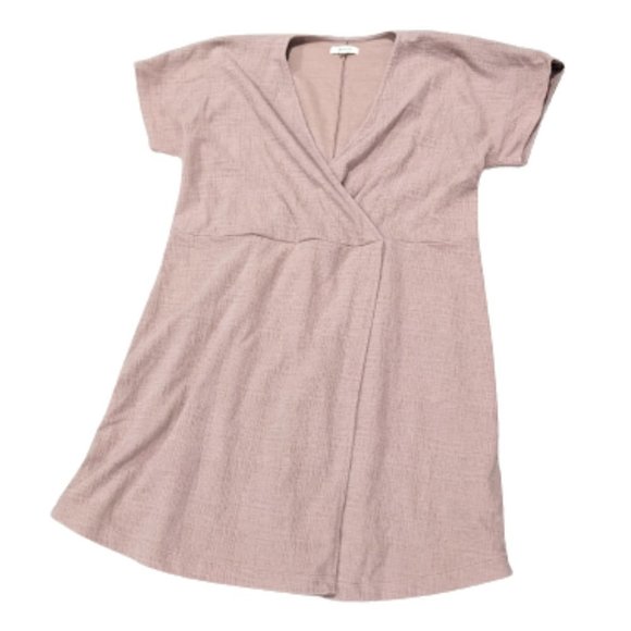 Madewell Dresses & Skirts - Madewell Blush Pink Faux Wrap Mini Dress Textured Size 1X